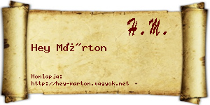 Hey Márton névjegykártya