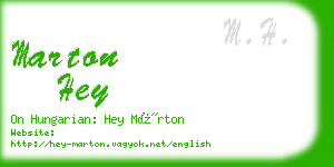 marton hey business card